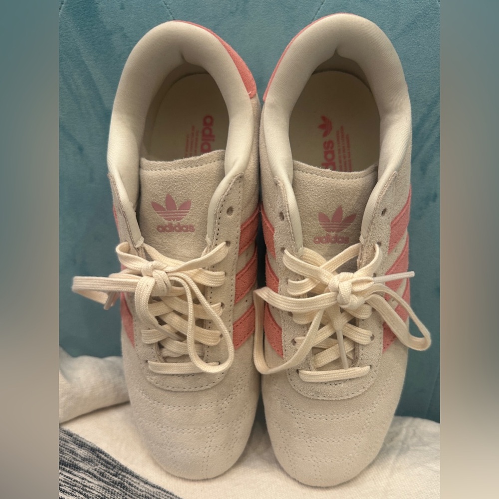 Adidas Women's Beige and Coral Sneakers - Picture 3 of 5